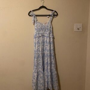 Blue floral Midi Dress